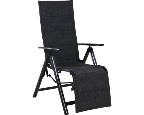 Zahradní židle sklápěcí Garden Place Eve 57 x 74 x 110 cm hliník, plast, textil s područkami šedá