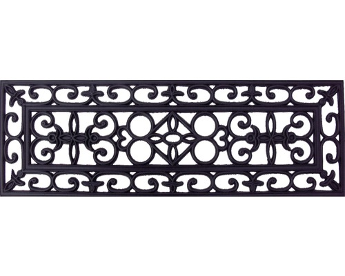 Venkovní rohožka gumová schodová, kovový vzhled 25 x 75 cm
