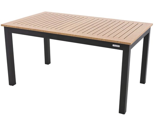 Zahradní stůl Expert Wood rozkládací hliníkový s deskou v dekoru dřeva 220/280x100 cm antracit