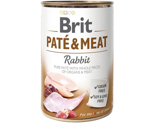 Konzerva pro psy Brit Paté & Meat Rabbit 800 g-0
