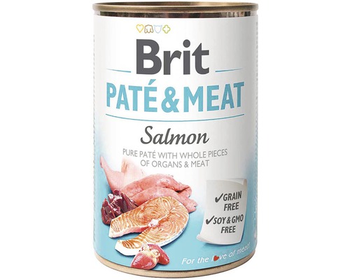 Konzerva pro psy Brit Paté & Meat Salmon 800 g-0