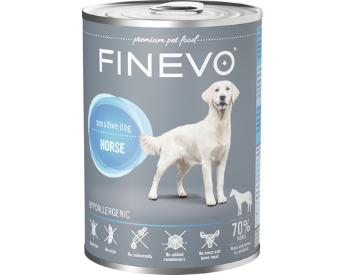 Konzerva pro psy FINEVO Sensitive Dog koňské čisté 400 g-0