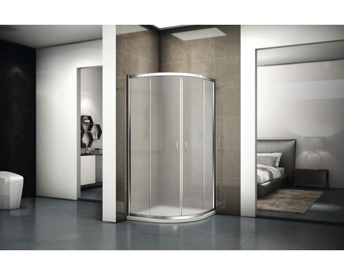 Čtvrtkruhový sprchový kout RIHO HAMAR 2.0 R309 90x90x200 cm dvoukřídlé dveře set se sprchovou vaničkou R55 MAT + DA21 GSET133