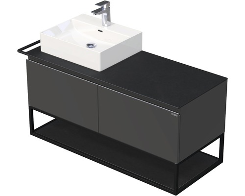 Koupelnová skříňka s umyvadlem Intedoor Landau Metal 120 cm antracit-0