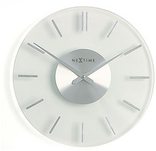 Nástěnné hodiny NeXtime Stripe ø 26 cm mléčné sklo-thumb-0