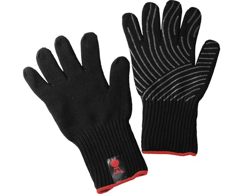 Grilovací rukavice černé Weber L/XL kevlarové žáruvzdorné do 250 °C materiál vnější strana 100% aramid