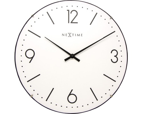 Nástěnné hodiny NeXtime Basic Dome bílé Ø 35 cm-0
