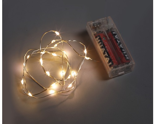 Světelný řetěz 20 LED drát Lafiora 95 cm na baterie s časovačem, teplé bílé světlo