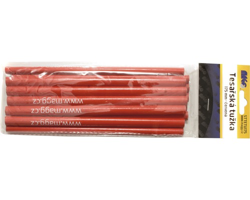 Tesařská tužka 175 mm, červená, balení 12 ks