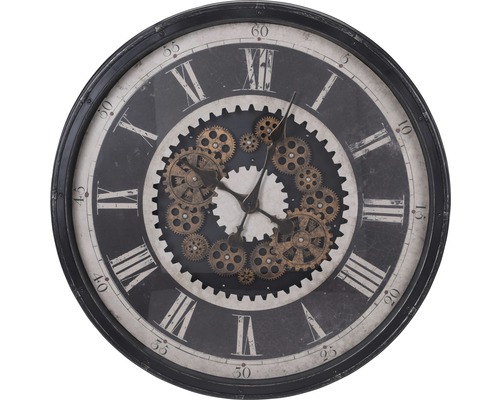 Nástěnné hodiny KOOPMAN Industriální černé ø75,5 cm