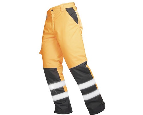 Pracovní zimní reflexní kalhoty HOWARD oranžové vel. M