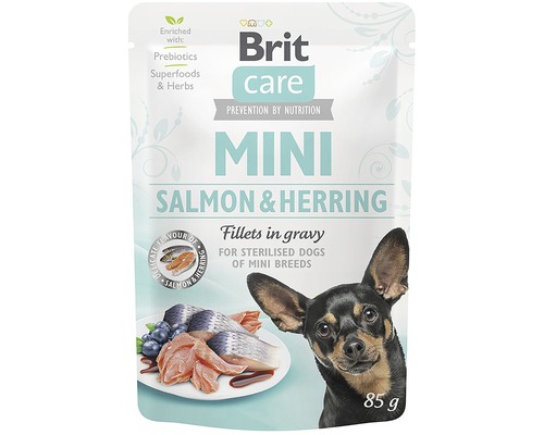 Kapsička pro psy Brit Care Mini Salmon & Herring filety ve šťávě 85 g