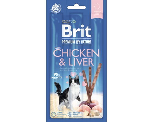 Pamlsky pro kočky Brit Premium by Nature Cat Sticks with Chicken & Liver 3 ks