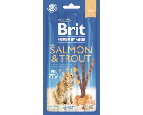 Pamlsky pro kočky Brit Premium by Nature Cat Sticks with Salmon & Trout 3 ks-0