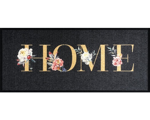 Koberec běhoun Home Flowers antracit 66x150 cm