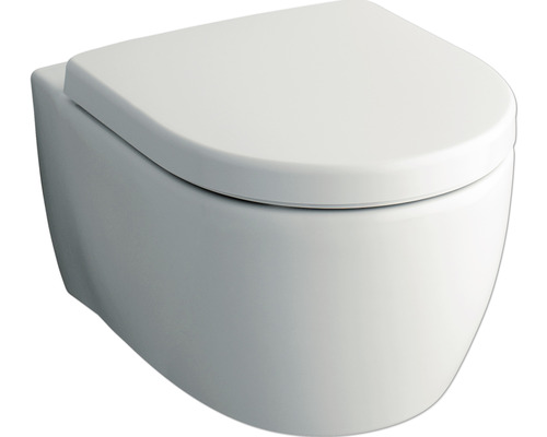 Sada závěsného WC bez splachovacího kruhu GEBERIT iCon hluboké splachování bez splachovacího okraje bílé s WC sedátkem CG05040000