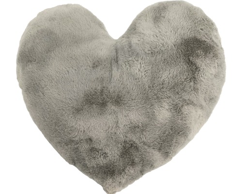 Polštář Heart Fluffy 45x40cm šedá
