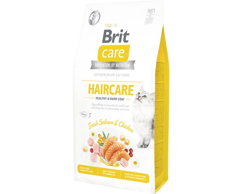 Granule pro kočky Brit Care Cat Grain-Free HAIRCARE HEALTHY AND SHINY COAT 7 kg