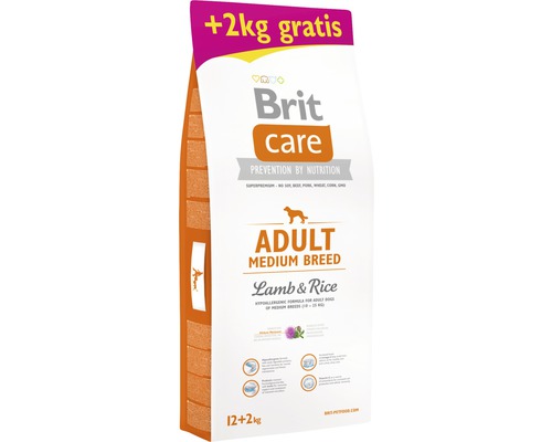 Granule pro psy Brit Care Adult Medium Breed Lamb & Rice 12+2 kg ZDARMA