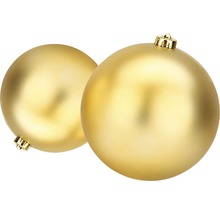 Vánoční ozdoba plastová koule XXL Lafiora Ø 25 cm matná zlatá-thumb-1