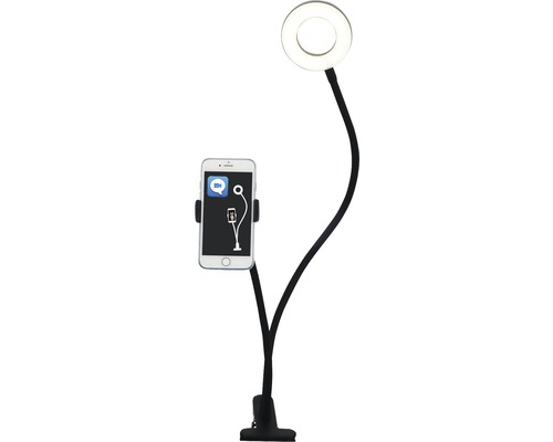 LED stolní lampa Top Light Neck C 5W 500lm 3000-4500-6500K černá s držákem na mobil