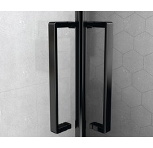 Rohový sprchový kout basano Ballino black 90 x 90 cm čiré sklo barva profilu matně černý-thumb-10