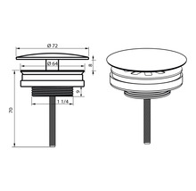 Designový ventil s dříkem 1 1/4" matně černá-thumb-2