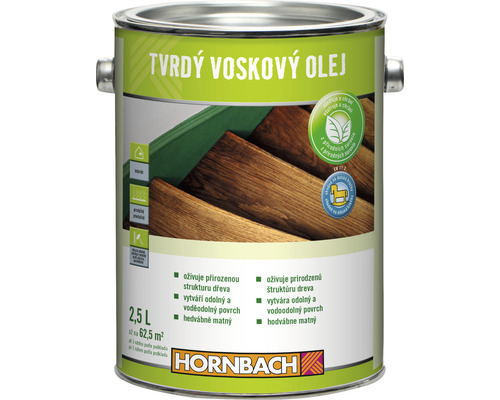 Tvrdý voskový olej na dřevo Hornbach 2,5 l ekologicky šetrné
