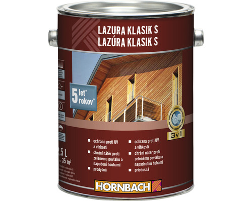 Lazura na dřevo Hornbach Klasik S dub 2,5 l-0