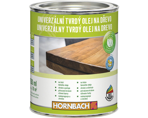 Univerzální tvrdý olej na dřevo Hornbach bezbarvý 0,75 l ekologicky šetrné
