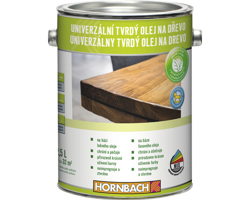 Univerzální tvrdý olej na dřevo Hornbach bezbarvý 2,5 l ekologicky šetrné