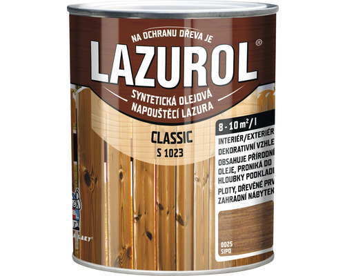 Lazura na dřevo Lazurol Classic S1023 sipo 0,75 l