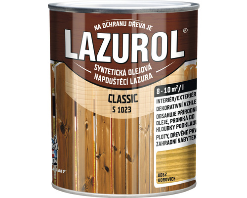 Lazura na dřevo Lazurol Classic S1023 borovice 0,75 l-0