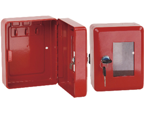 Skříňka požární na klíč 150x120x80 mm, červená + kladívko