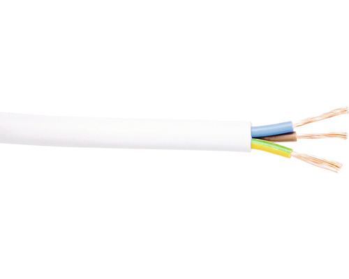 Silový kabel H05 VV-F 3x1,5 (CYSY) bílý, metrážové zboží