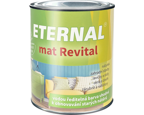 Barva univerzální ETERNAL Mat Revital k obnovování starých nátěrů 0,7 kg 206 zelený, ekologicky šetrné