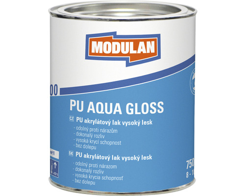 Barevný lak Modulan PU Aqua Gloss vysoký lesk RAL9010 Bílá 0,75 l