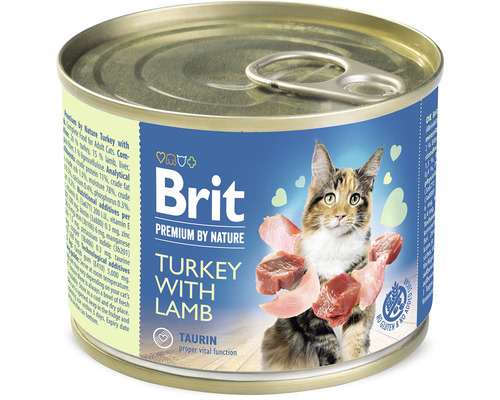 Konzerva pro kočky Brit Premium by Nature Turkey with Lamb 200 g