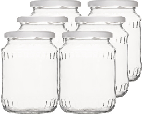 Zavařovací sklenice se šroubovacím bílým víčkem 720 ml 6 ks