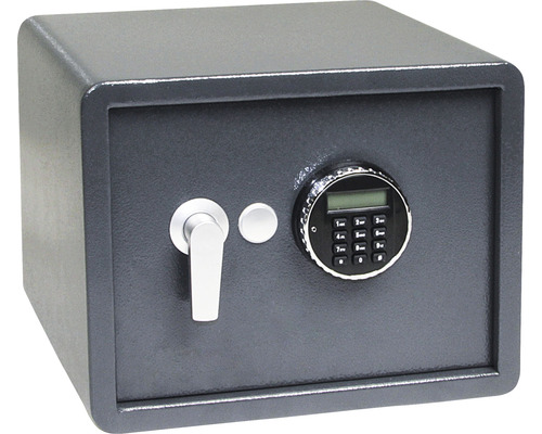 Ocelový sejf RS.30R.LA s elektronickým zámkem s alarmem, podsvíceným LCD displejem a páčkou k otevření, barva šedá-0