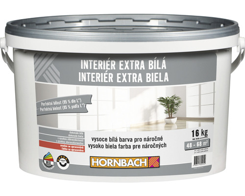 Barva na zeď Hornbach Interiér Extra Bílá 16 kg-0