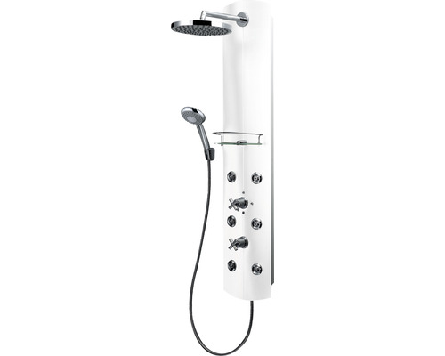Sprchový panel Schulte s termostatem a hlavovou sprchou alu bílá (D9676 04)