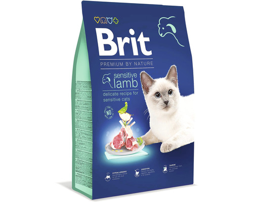 Granule pro kočky Brit Premium by Nature Cat Sensitive Lamb 8 kg