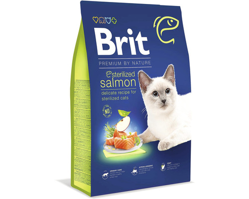 Granule pro kočky Brit Premium by Nature Cat Sterilised Salmon 8 kg