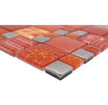 Skleněná mozaika XCM MC579 29,8x29,8 cm stříbrná/červená-thumb-2