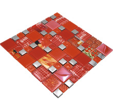 Skleněná mozaika XCM MC579 29,8x29,8 cm stříbrná/červená-thumb-4