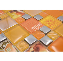Skleněná mozaika XCM MC569 kombinace stříbrná oranžová-thumb-1