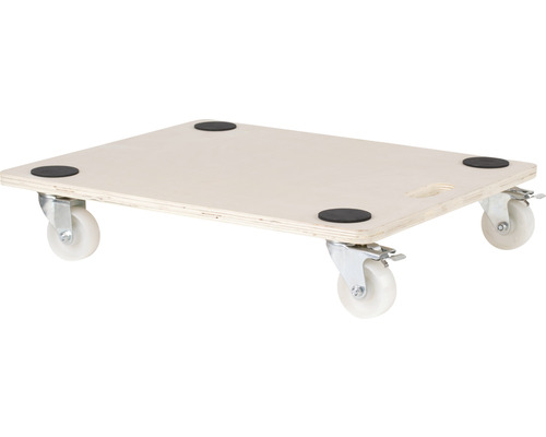 Transportní deska pro tvrdé podlahy 59x49 cm, nosnost 300 kg, 2x kolečko s brzdou, FSC®