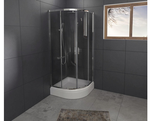 Sprchový kout RIHO HAMAR 2.0 R309 90x90x200 cm dvoukřídlé dveře set se sprchovou vaničkou R55 + DA21 GSET103-0