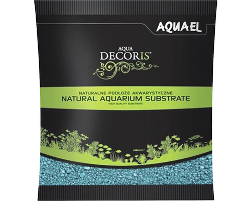 Akvarijní písek dekorační AQUAEL Aqua Decoris Turquoise 2-3 mm 1 kg tyrkysový